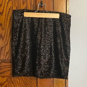 Black Sequin Miniskirt